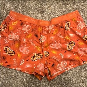 Like New Vibrant Orange Butterfly Print Casual Shorts
